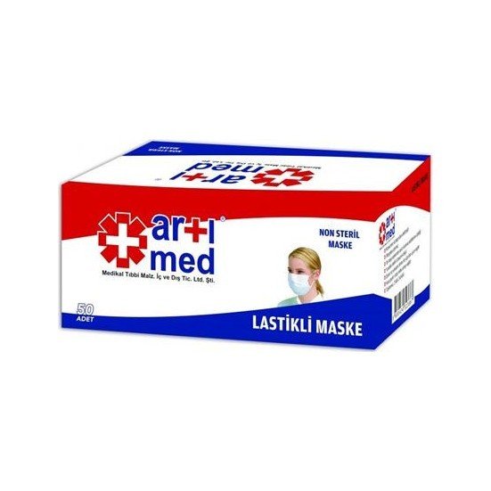 Medikal Maske 2 Katlı Maske Alerji ve Grip için - 50'lik Kutu