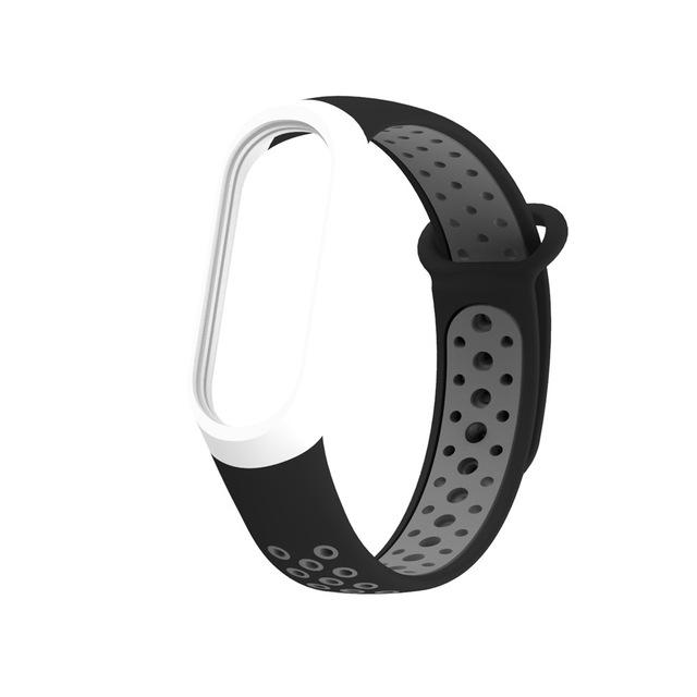 Xiaomi Mi Band 3 ve 4 Kordonları, Akıllı bilezik Mi Band Çift Renkli Siyah Gri